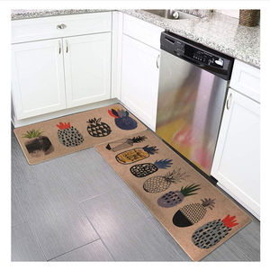 Ensemble de tapis de cuisine double couche sur mesure, surface en lin absorbant, base en caoutchouc antidérapante, tapis de sol rembourrés originaux - Lavables ! - Product Image 1