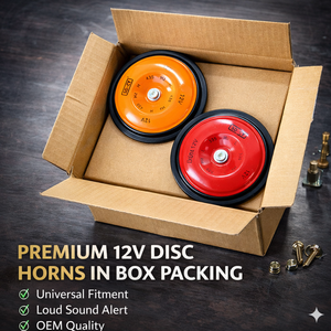 Juego de bocinas de doble tono de 12V para coche y motocicleta |   Par de Bocinas de Disco de Alta y Baja Frecuencia 335Hz 435Hz, Bocina Eléctrica Universal - Product Image 3