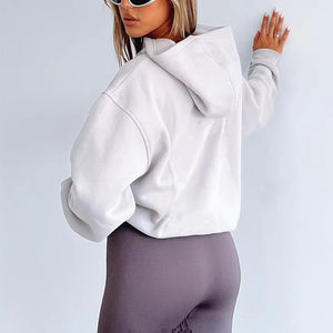 เสื้อฮู้ดผู้หญิงโอเวอร์ไซส์ Oem/odm ทำจากผ้าฝ้าย100% น้ำหนักเบาระบายอากาศได้ดีพิมพ์โลโก้ได้ตามต้องการ - Product Image 6