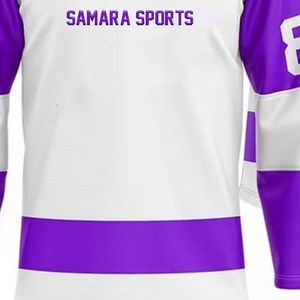 Último producto, impresión por sublimación, secado rápido, OEM, deportes, hombres, cuello en V, rayas, talla grande, hombres, camisetas de hockey sobre hielo y camisetas - Product Image 3