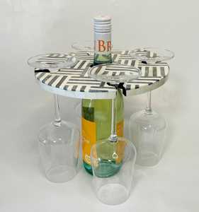 Vendeur chaud ivoire blanc gravé vin Caddy quatre verres support fonctionnel table os incrustation pour la maison stockage salon utilisation - Product Image 2