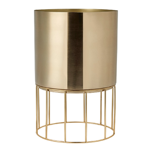 Macetero de hierro esmaltado de oro, soporte hecho a mano de estilo americano, para decoración de jardín, Hotel, restaurante - Product Image 1