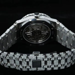 Luxe élégant Moissanite diamant montre-bracelet automatique élégant Hip Hop en acier inoxydable bijoux à la mode montres mécaniques - Product Image 4