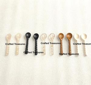 Multicolour Resin & Woods <b>Tea</b> Spoon Desserts Serving Spoon For Breakfast <b>Sugar</b> Mini Salt Spoon Tableware Kitchenware Long handle - Product Image 3
