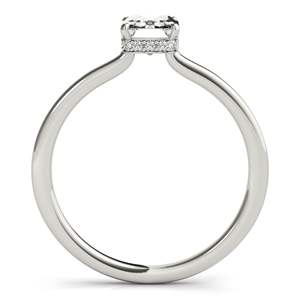 Bague de fiançailles pour femme avec émeraude et diamants ronds - Product Image 4