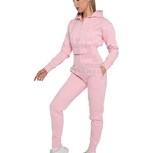 Conjunto de chándal de algodón y poliéster para mujer, tamaño personalizado con bajo MOQ, patrón sólido, superventas para el invierno - Product Image 2