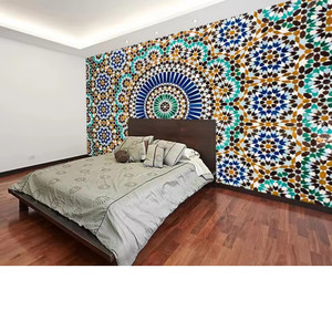 Productos Personalizados 3D <span class=keywords><strong>Papel</strong></span> De Parede Azulejos Marroquíes Fondo Retro Abstracto <span class=keywords><strong>Papel</strong></span> Tapiz Sala De Estar Tv Dormitorio Cocina Pared 3D - Product Image 1