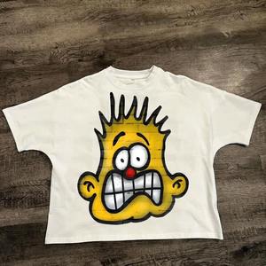 เสื้อครอปไซส์ใหญ่ผ้าคอตตอนและใยไม้ไผ่สำหรับผู้ชายเสื้อครอปไซส์ใหญ่พิเศษเสื้อครอปสตรีทแวร์ไหล่ตกสำหรับ100% - Product Image 4