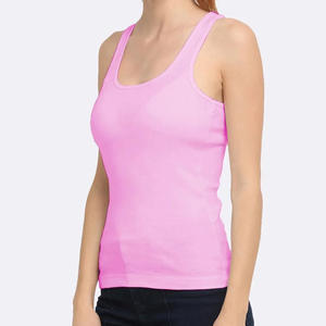 Nueva moda impresión personalizada bordado al por mayor algodón gimnasio entrenamiento mujeres camisetas sin mangas con logotipo personalizado diseño rosa Color mujeres - Product Image 2