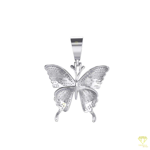 Pendentif papillon pavé en argent sterling 925 avec placage à l'or Diamant cultivé en laboratoire à la mode dans le style Hip Hop Charm en or blanc - Product Image 2