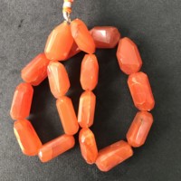 Perles en cornaline naturelle à 100 % certifiées IGI, facettées octogonales, 25x14 25x14x11mm, qualité AA, Orange Feu Vivaaz Gems pour bijoux