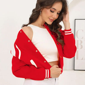 Chaqueta Varsity Vintage 2026 para Mujer, Cierre Doble, Largo Regular, con Función de Secado Rápido, Exterior 100% Algodón, Diseño Estampado - Product Image 5