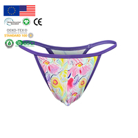 Sous-vêtements pour hommes personnalisés, sexy, taille basse, string uni, tricoté, service OEM, bikini, impression numérique, G-string