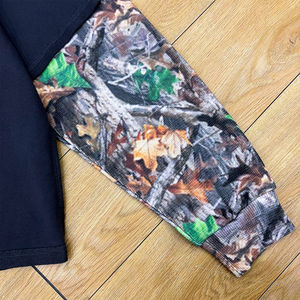 เสื้อยืดแขนยาวผ้าฝ้าย100% สำหรับผู้ชายทรงหลวมสองชั้นสไตล์สตรีท - Product Image 6