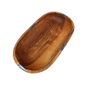 Bol de service à riz en bois d'acacia avec vernis pour la maison à faible coût bol à pâte à texture naturelle au design unique pour restaurant - Product Image 1
