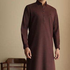Traje Shalwar Kameez Casual de Manga Larga para Hombre, Fabricación Profesional, Conjunto de 2 Piezas con Botones, Estilo Tradicional - Product Image 1