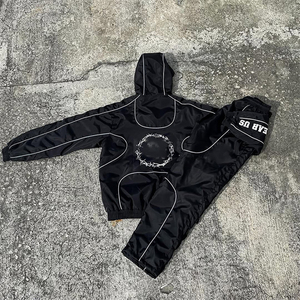 Ventes en gros de survêtements personnalisés imprimés, streetwear, ensemble 2 pièces, sweat-shirt en molleton technique en coton de designer, survêtements pour hommes - Product Image 2