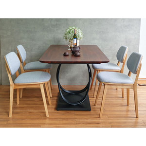 Juego de Mesa y Sillas de Comedor Rectangular de Madera de Acacia de 160x80cm con 4 Sillas, Diseño Escandinavo y Clásico Tradicional CBBA122 - Product Image 3
