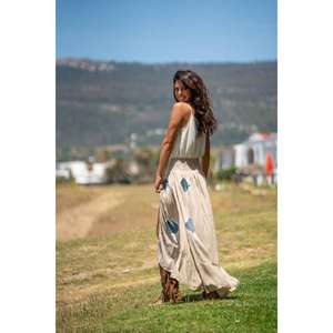 Conjunto de Dos Piezas de Verano para Mujer, Camisola Boho, Falda Larga hasta el Suelo, Sin Mangas, Ropa Casual de Playa para Vacaciones, 100% Algodón - Product Image 3