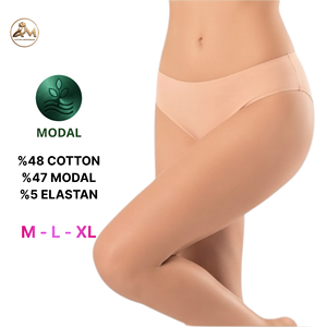 Culottes bikini femme en coton modal uni, taille mi-haute, tricotées, écologiques, avec logo à la taille, sans coutures, lavables en machine - Product Image 3