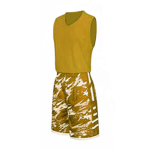 Custom Men's Basketball Jersey Set V-Neck Sleeveless Camouflage Print Quick Dry 100% Polyester Uniform - Product Image 1
