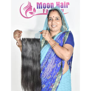 Color Natural Negro New Times calidad pelo liso Cierre brillo suave sedoso textura saludable trama fuerte cantidad completa disponible - Product Image 4