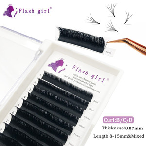 Giảm giá sốc Mi nối tự nở 0.07mm kiểu Flash Girl, mi mềm mại, mi nối sẵn dạng quạt BCD - Product Image 5