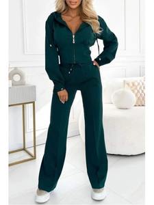 ชุดวอร์ม2ชิ้นสำหรับผู้หญิงชุดวอร์มลำลองระบายอากาศได้ดีมีซิป - Product Image 3