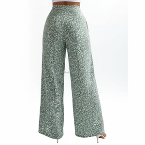 Pantalon Palazzo Léger Taille Haute en Spandex/Polyester à Imprimé Floral pour Femme – Idéal Plage et Été (Vente en Gros) - Product Image 2