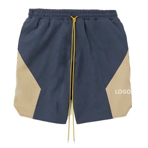 Fabricantes de ropa Pantalones cortos de bloque de color de verano informales unisex personalizados Pantalones cortos de gimnasio para correr para hombres con bolsillos - Product Image 1