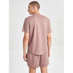 2024 ensemble de shorts décontractés en coton pour hommes avec logo personnalisé t-shirt thermique respirant pour le printemps marque privée personnalisée - Product Image 2