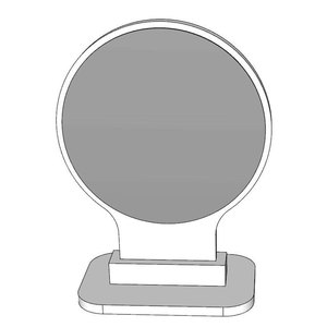 Miroir de maquillage rond sur pied en bois naturel GNG003 - Product Image 4