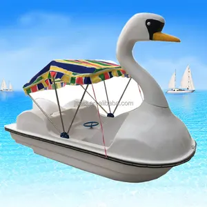 Bateau à pédales d'eau Commercial multicolore avec thème de cygne blanc pour bateau à pédales de plage Two future