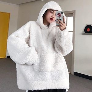 Sudadera con capucha de mezcla de lana Sherpa para mujer, de talla grande Sudadera con capucha, sudaderas con capucha para mujer, tela gruesa y pesada - Product Image 5