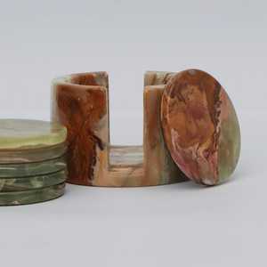 Slate Drink Coasters with Metal Stand Natural Stone Coaster Set for Home, <b>Bar</b>, Dining Table & Kitchen Use - Product Image 6