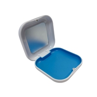 Étui magnétique carré avec miroir, compact, multicolores
