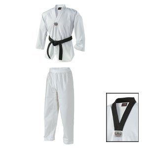 Uniforme traditionnel à manches longues, en coton noir, blanc, pour adulte - Product Image 6