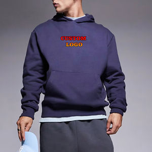 Haute qualité lourd 100% coton noir goutte épaule personnalisé imprimé streetwear confortable pull bases hommes sweats à capuche - Product Image 1