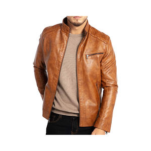 Tendance printemps automne nouvelle veste en cuir pour hommes col montant vêtements grande taille veste pour hommes - Product Image 1