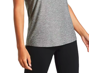 Couleur gris chiné léger séchage rapide évider femmes Gym Yoga débardeur femmes - Product Image 4