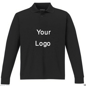 Prix usine direct 100% coton hommes formel pour polos manches longues haute qualité confortable écologique solide tricoté - Product Image 2