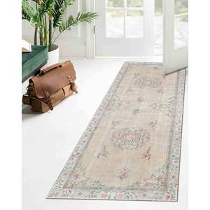 Tapis turc aux tons doux : Décoration antique, salon, bureau, tapis imprimé, tapis en chenille - Product Image 5