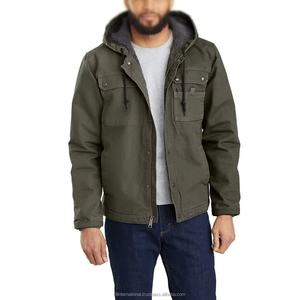 Men’s Heavyweight Duck Canvas Utility <b>Work</b> Jacket Sherpa <b>Fleece</b> Lined Relaxed Fit Winter Coat - Product Image 6