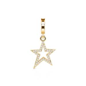 จี้รูปหัวใจ Jeulia Move My Way Victory Star Charm ชุบทอง 18K ทำจากสแตนเลสสตีล สำหรับทำเครื่องประดับงานแต่งงาน - Product Image 1