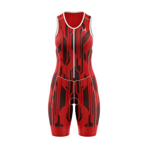 Vêtements de cyclisme écologiques en gros, taille plus, sans manches, uniformes, maillot de cyclisme, ensemble de cuissards, léger et respirant pour femmes - Product Image 4