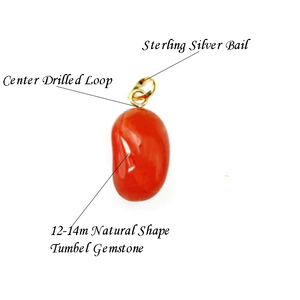 925 Sterling Silver <b>Bail</b> Carnelian Tumble Gemstone <b>Pendant</b> Healing Chakra Evergy Gemstone <b>Pendant</b> Big Tumble Gemstone <b>Pendant</b> - Product Image 5