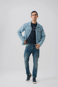 High Quality Custom Men's Denim <b>Jacket</b> New Stylish Wool & Cotton Long Jean <b>Jacket</b> OEM Wholesale Casual Wear for <b>Boy</b> - Product Image 3