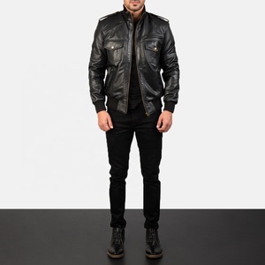 Motorbike Leather <b>Jacket</b> for Men with Front Pockets Customized <b>Sheep</b> Leather <b>Jacket</b> for Men Quilted Leather <b>jacket</b> for men - Product Image 6