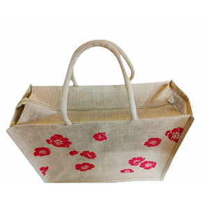 Écologique 100% Jute Unisexe Réutilisable Teint Sac À Provisions Belle À La Mode Sans Azo Impression Fermeture Éclair Plus Près Taux Compétitif - Product Image 3