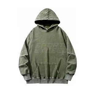 Sudaderas con Capucha Casuales de Invierno 2025, Venta al Por Mayor de Fábrica, Logotipo Personalizado, Lavado Ácido, Color Personalizado, Felpa Ecológica, Corte Regular - Product Image 1